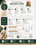 Dog Grooming Report Card Template | Groomer Client Communication Form