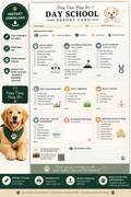 Puppy Day School Report Card Template | Puppy Training & Enrichment Daily Report