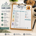 Daily Kennel Care Card Template | Printable Dog Boarding Care Tracker