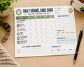 Daily Kennel Care Card | Staff-Friendly Dog Boarding Tracker Template