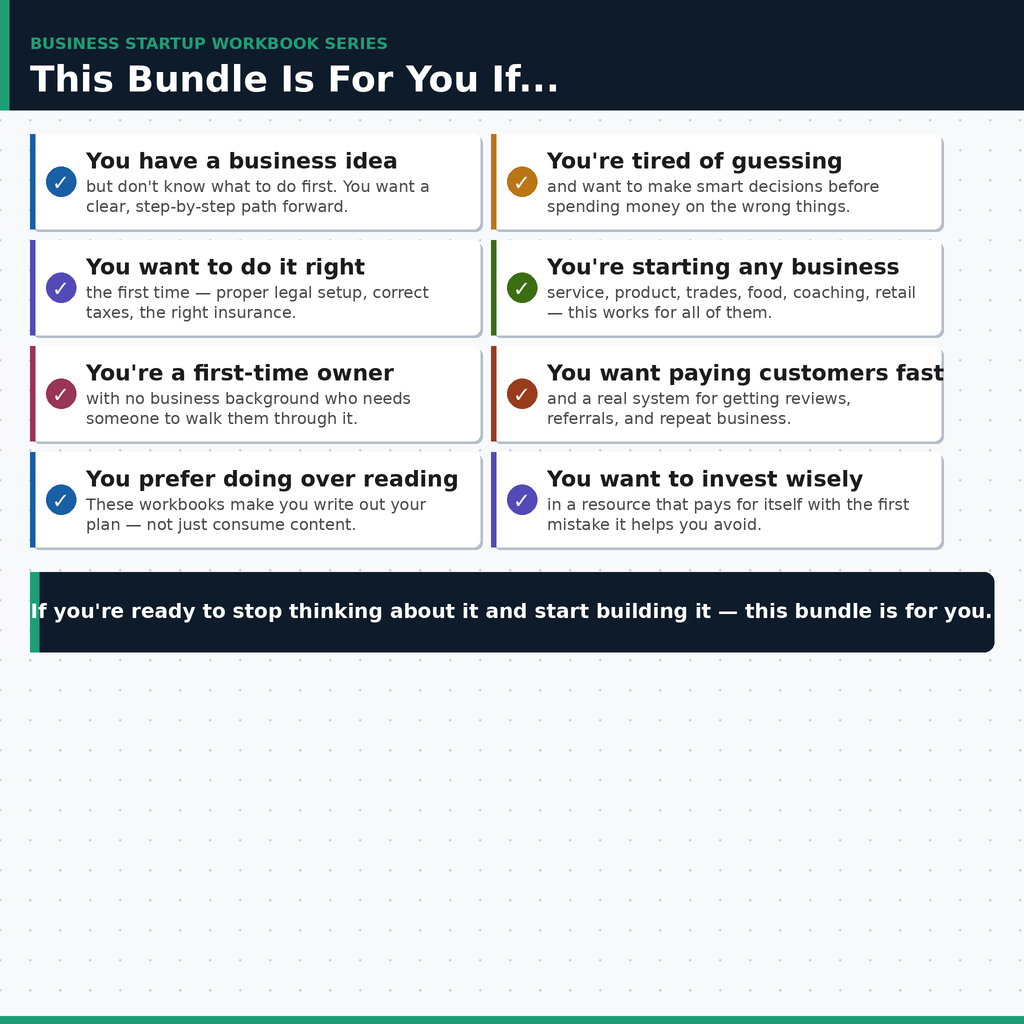 The Complete 6-Workbook Bundle for Start Ups!