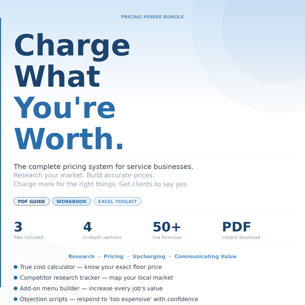 One Complete Pricing System- Focus on Service Based Businesses
