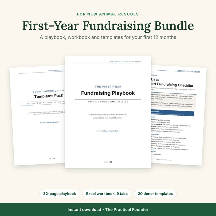 First-Year Fundraising Bundle for new animal rescues