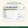 Daily Kennel Care Card Template | Printable Dog Boarding Care Tracker