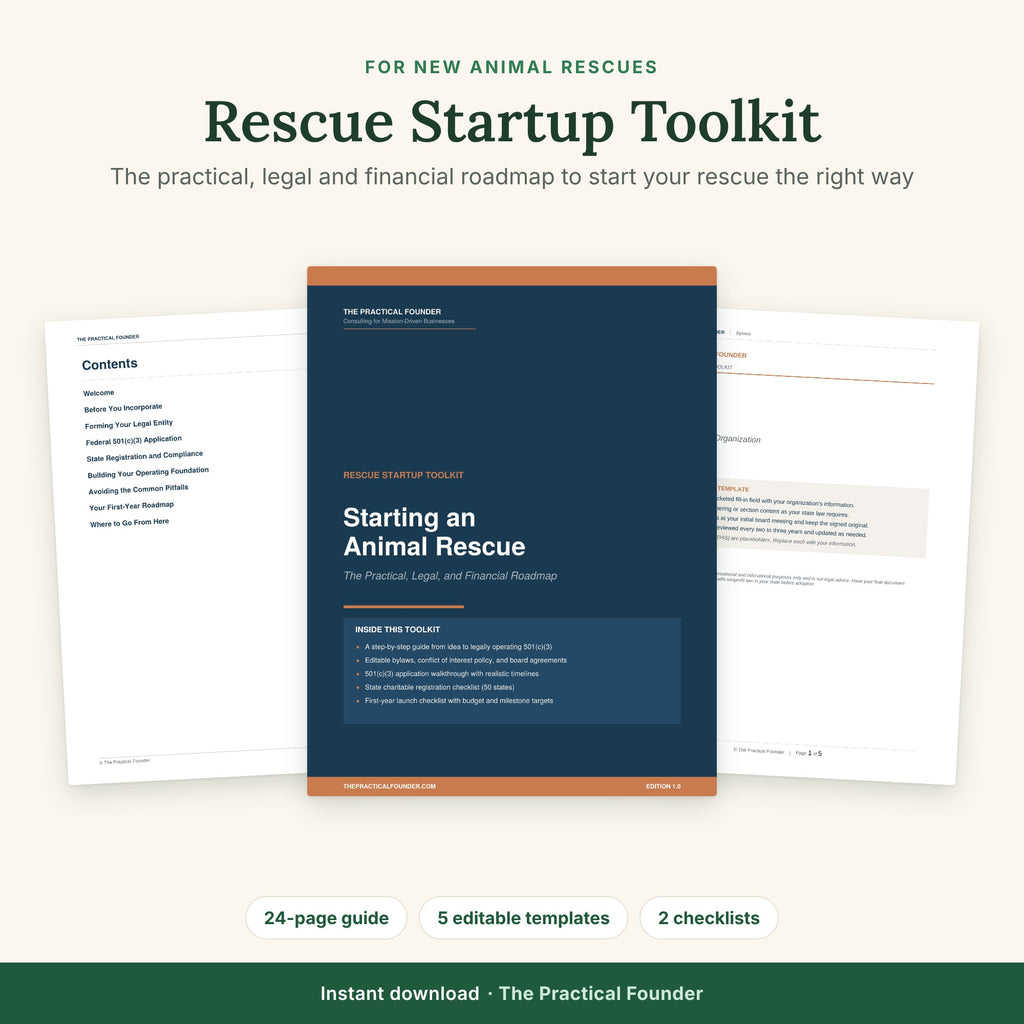 Rescue Startup Toolkit: Start Your Animal Rescue the Right Way