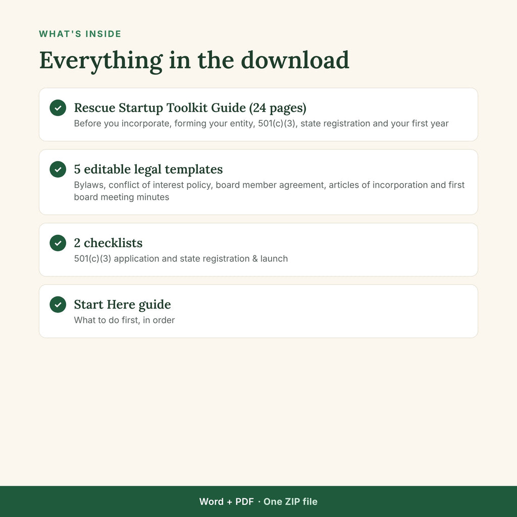 Rescue Startup Toolkit: Start Your Animal Rescue the Right Way