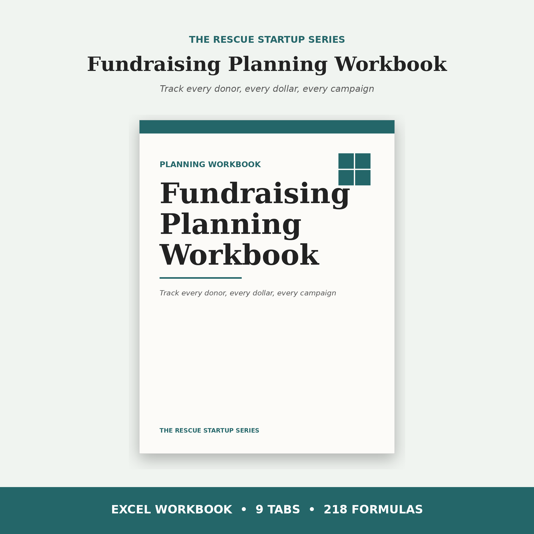 Fundraising Planning Workbook for Animal Rescues | Excel Budget, Donor CRM & Goal Calculator